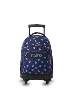 Mochila Escolar Ruedas Totto Renglones Glitter