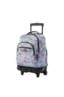 Mochila Escolar Ruedas Totto Renglones Glitter