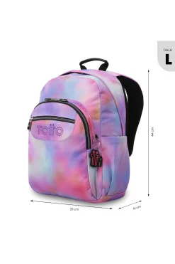 Mochila Escolar Totto Acuareles Glitter