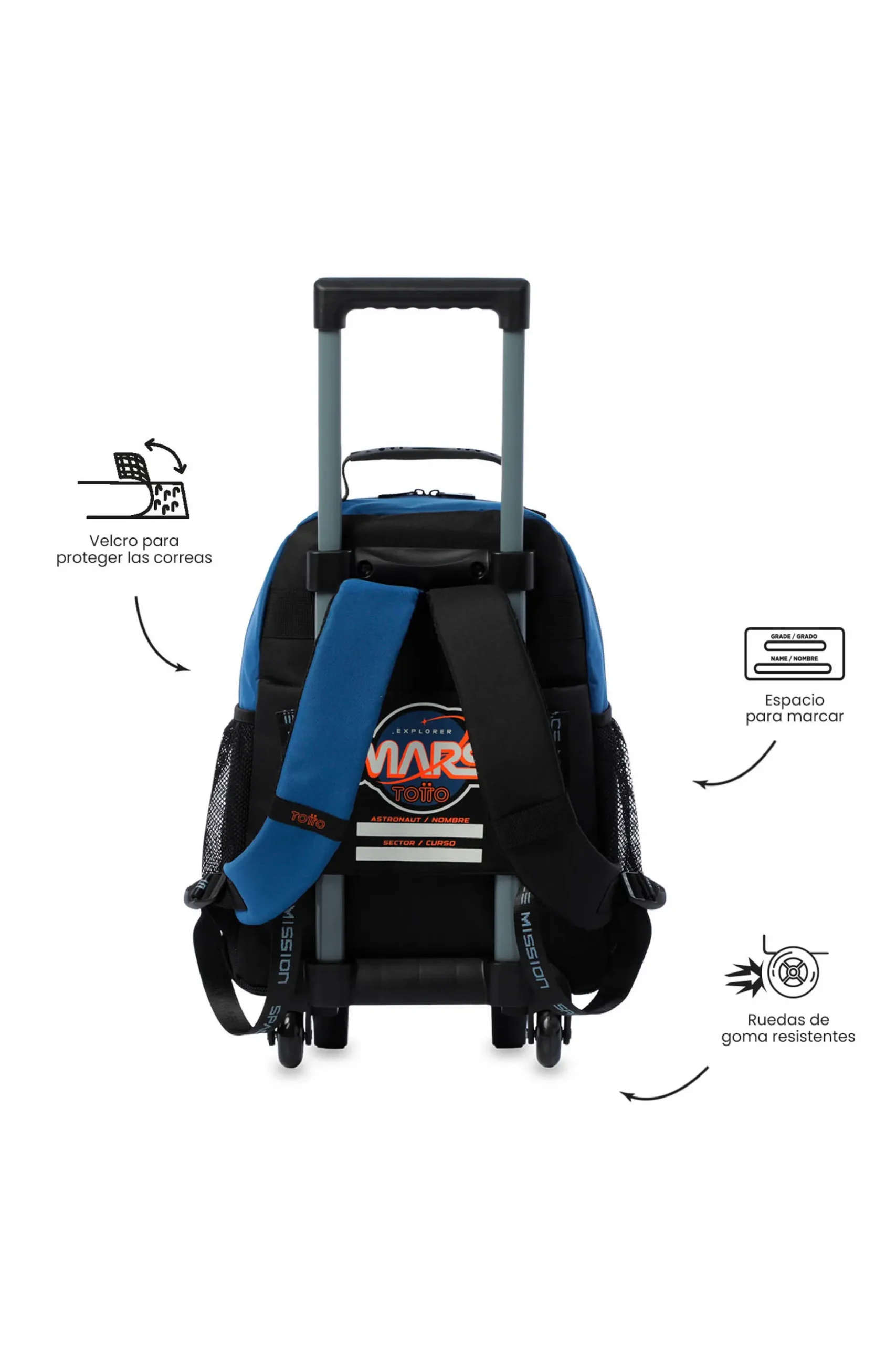 Mochila Infantil Ruedas Totto Stardust M