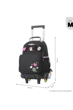 Mochila Infantil Ruedas Totto Glowing Black M