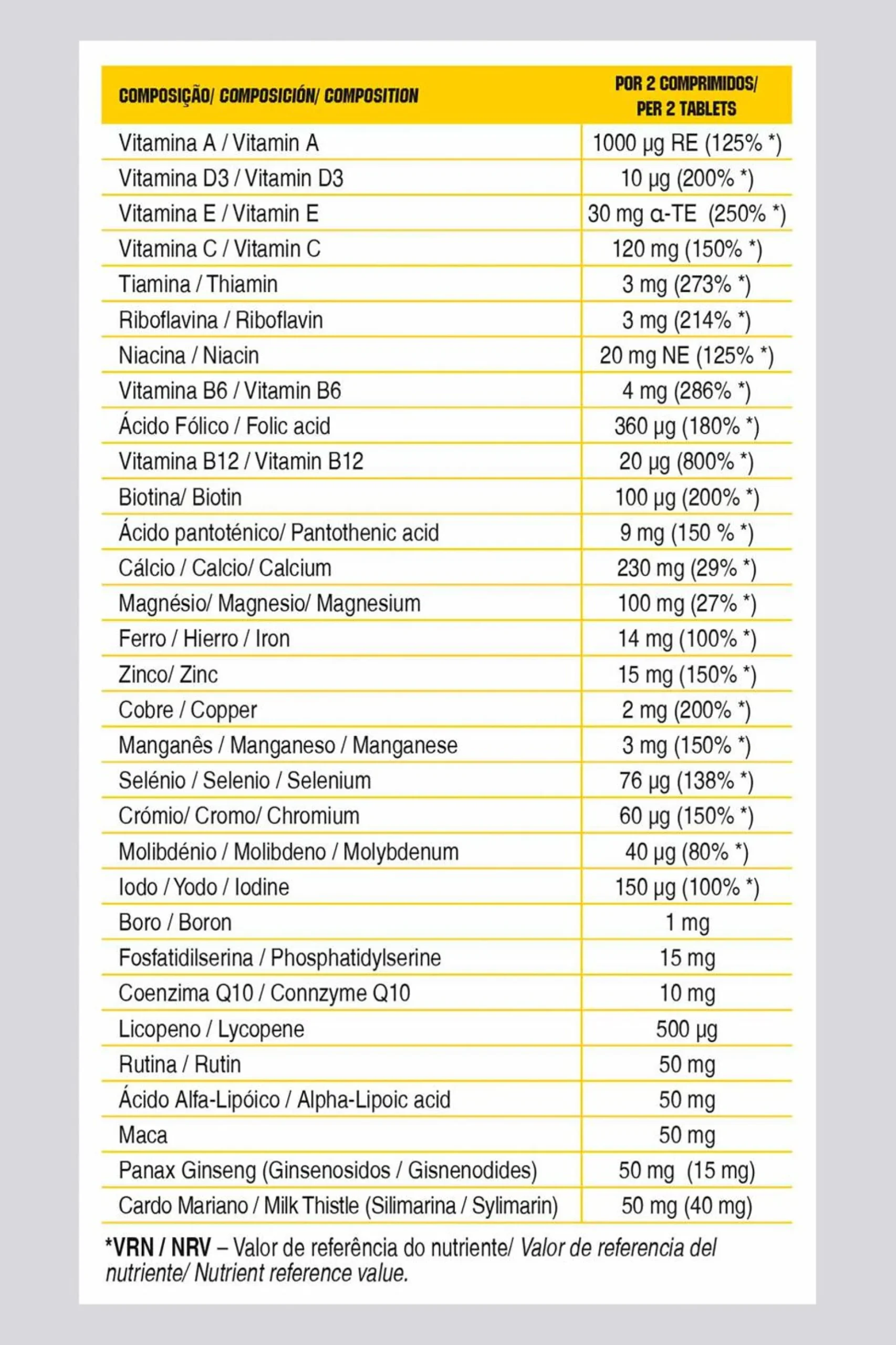 Multivitaminas Goldnutrition 60comp