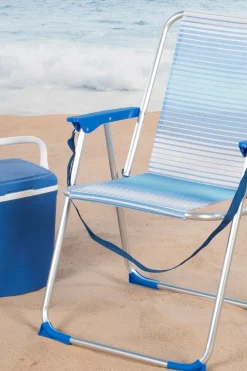 Pack 2 Sillas De Playa Fijas Plegables Rayas Aktive