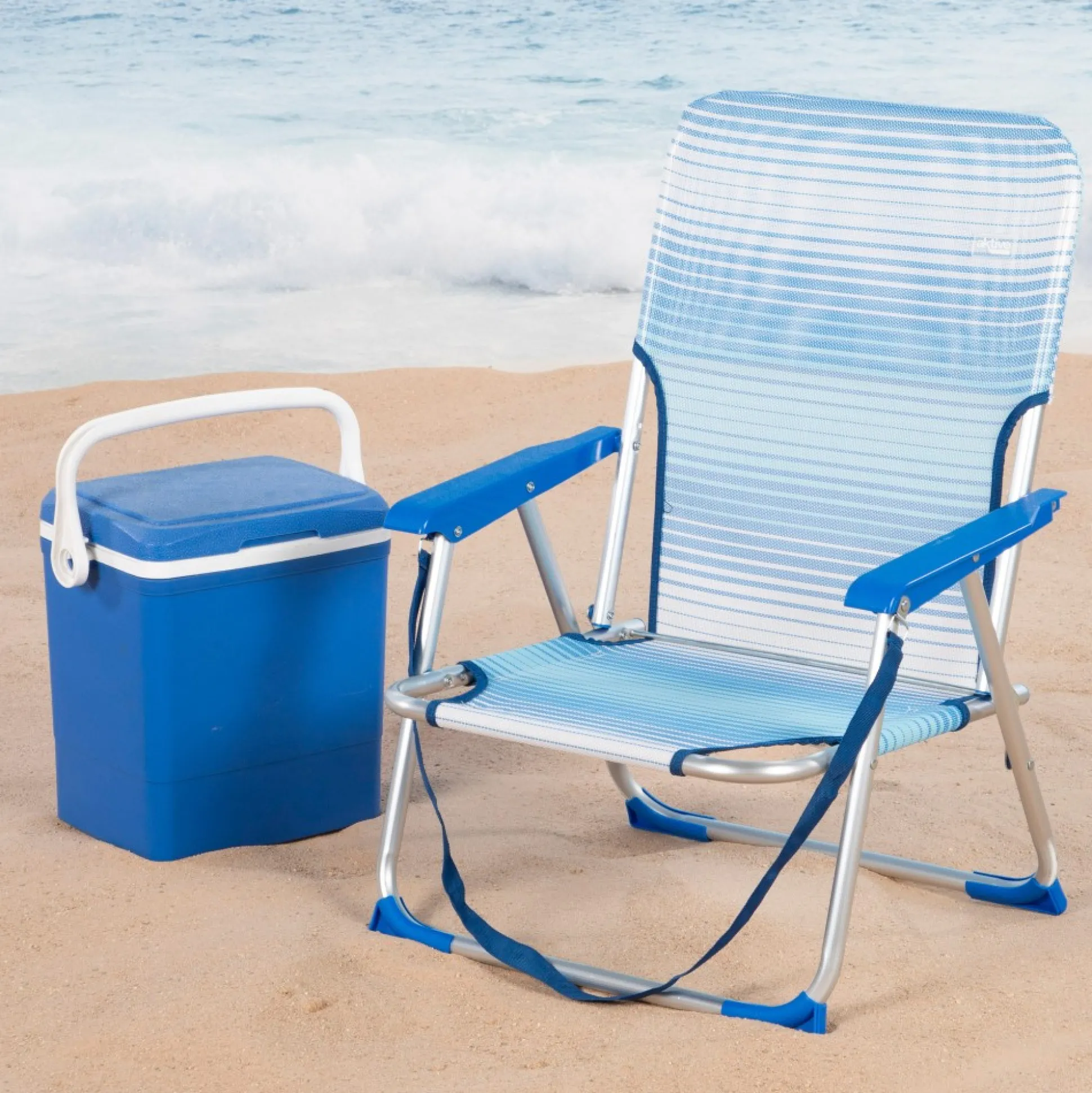 Pack 2 Sillas De Playa Plegables Rayas Antivuelco Aktive