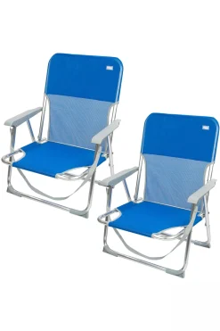 Pack 2 Sillas De Playa Plegables C/respaldo Fijo Aktive