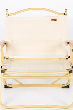 Pack 2 Sillas Plegables Bajas Glamping Crema Aluminio C/bolsillo Aktive