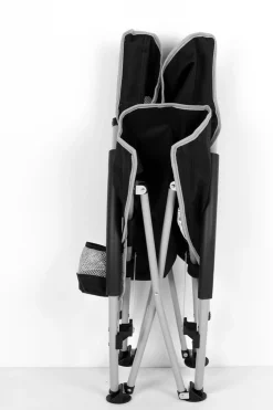 Pack 2 Sillas Plegables Camping Bajas Y Transpirables Negras C/posavasos Aktive
