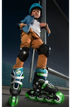Patines En Linea Niños Stamp Talla 30-33 Ruedas Con Luz