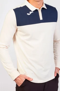 Polo Manga Larga Joma Winner II Blanco Marino