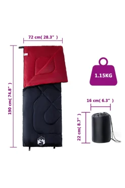 Saco De Dormir De Camping Para Adultos Vidaxl 190 X 72 CM