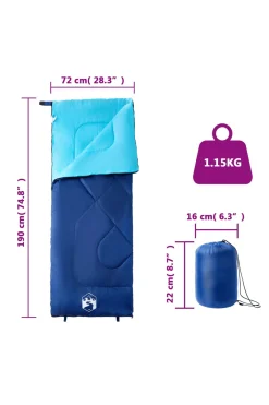 Saco De Dormir De Camping Para Adultos Vidaxl 190 X 72 CM