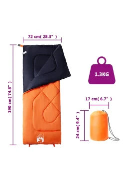 Saco De Dormir De Camping Vidaxl Para Adultos 190 X 72 CM
