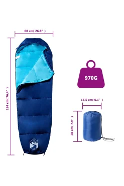 Saco De Dormir De Mochilero Vidaxl 194 X 68 CM