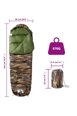 Saco De Dormir De Mochilero Vidaxl 194 X 68 CM