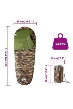 Saco De Dormir De Tipo Momia Vidaxl De Verano 215 X 85 CM