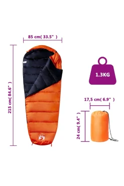 Saco De Dormir De Tipo Momia Vidaxl 215 X 85 CM Para Acampar