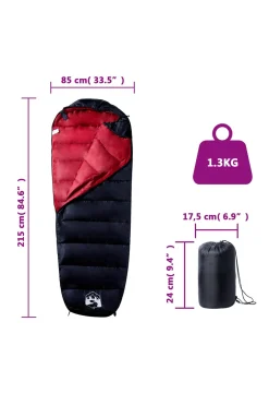 Saco De Dormir De Tipo Momia Vidaxl 215 X 85 CM Para Acampar