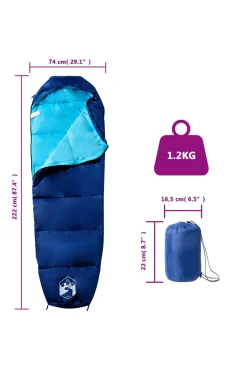 Saco De Dormir De Tipo Momia Vidaxl Para Exterior 222 X 74 CM