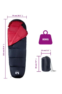 Saco De Dormir De Tipo Momia Vidaxl 222 X 74 CM