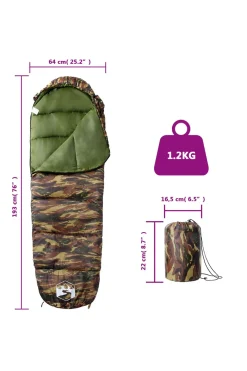 Saco De Dormir De Tipo Momia Vidaxl 193 X 64 CM