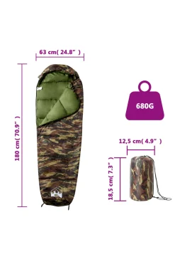 Saco De Dormir De Tipo Momia Vidaxl 180 X 63 CM