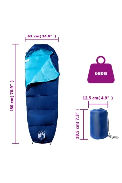 Saco De Dormir De Tipo Momia Vidaxl 180 X 63 CM