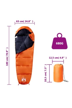 Saco De Dormir De Tipo Momia Vidaxl 180 X 63 CM