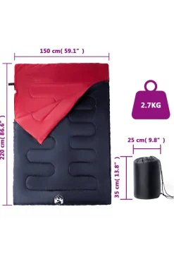 Saco De Dormir Doble Vidaxl Con 2 Almohadas