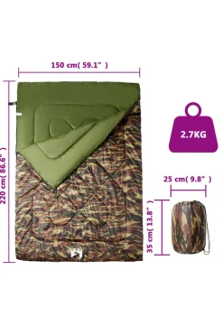 Saco De Dormir Doble Vidaxl Con Almohadas