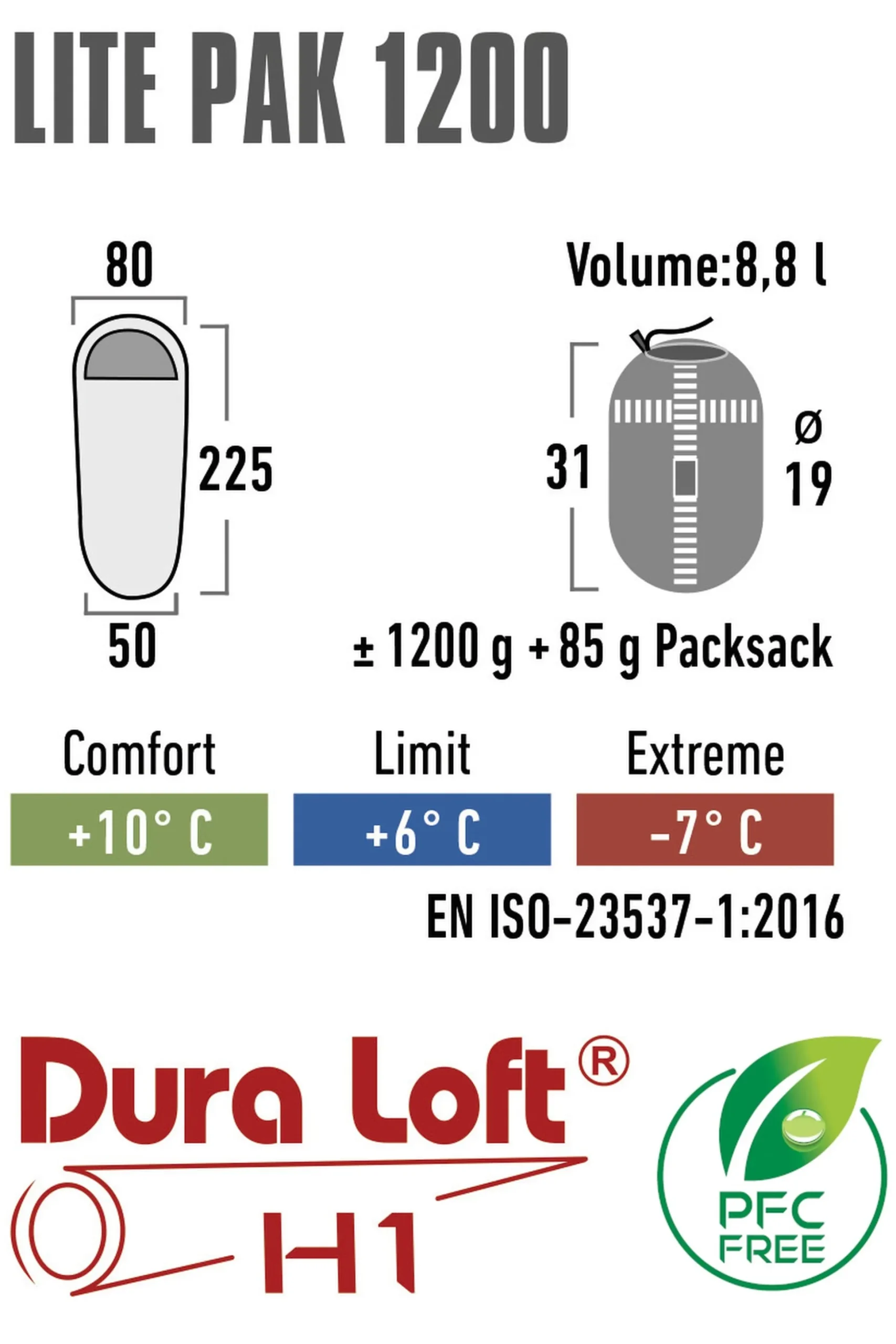Saco De Dormir High Peak Lite Pak 1200