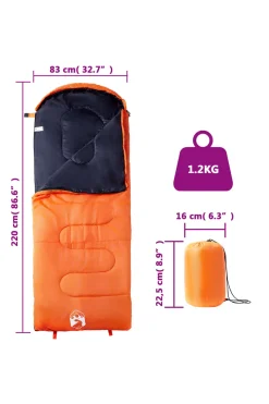 Saco De Dormir Vidaxl 220 X 83 CM Para Senderismo