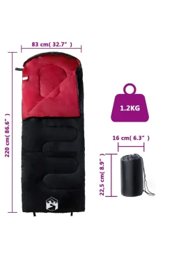 Saco De Dormir Vidaxl 220 X 83 CM Para Senderismo