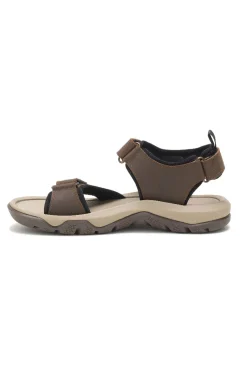 Sandalias De Hombre Waylon Caterpillar De Cuero En Marrón Oscuro