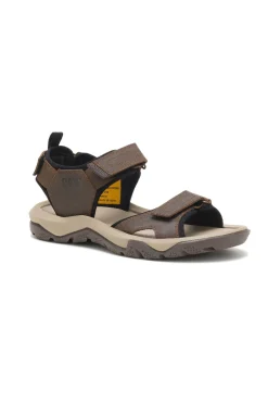 Sandalias De Hombre Waylon Caterpillar De Cuero En Marrón Oscuro
