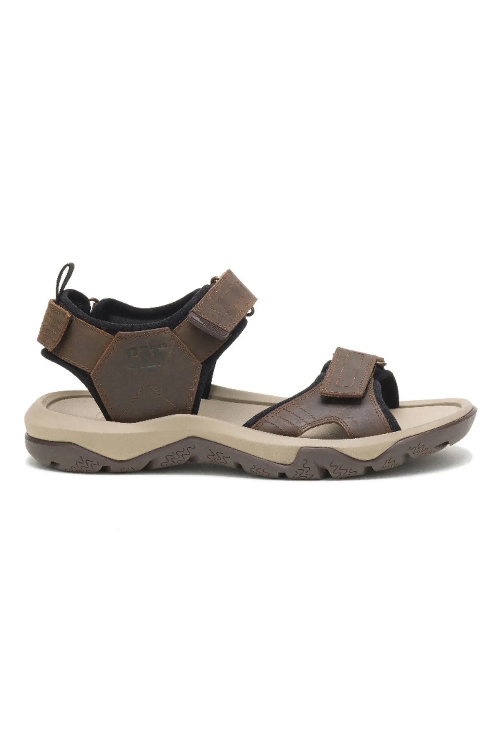 Sandalias De Hombre Waylon Caterpillar De Cuero En Marrón Oscuro