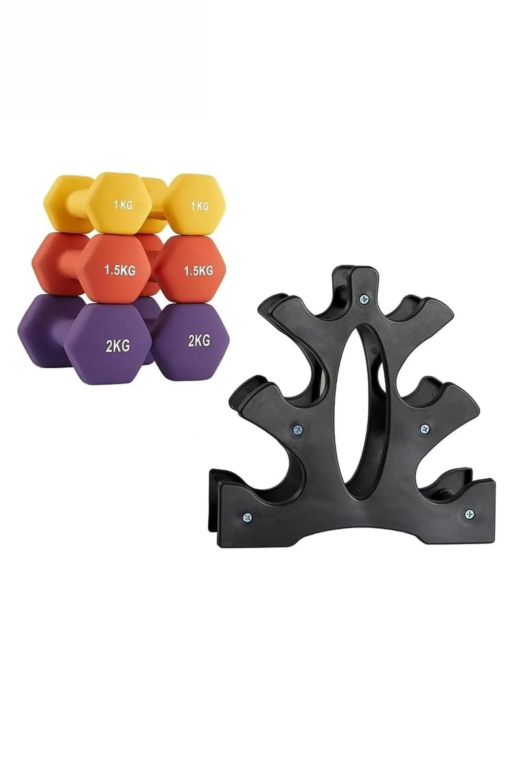 Set De 6 Mancuernas 1kg, 1.5kg, 2kg Coshano