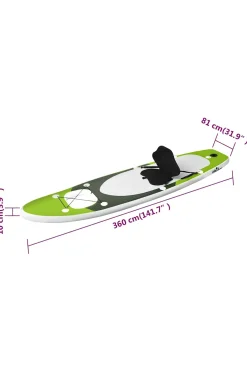 Set De Tabla De Paddle Surf Hinchable Vidaxl 360x81x10 CM