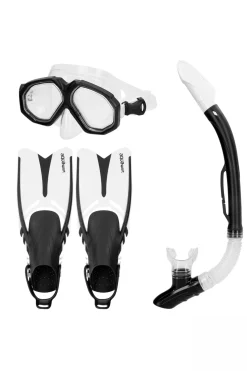 Set Gafas De Buceo Adulto C/tubo Y Aletas Aqua Sport
