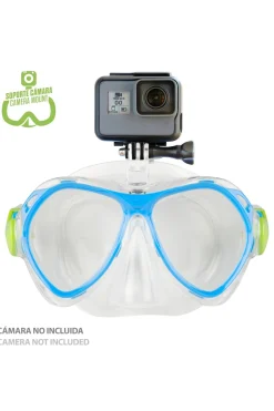 Set Gafas De Buceo Y Tubo Niños C/soporte Cámara Aqua Sport