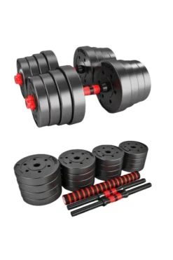 Set Mancuernas 2 En 1 + Barras Musculación -50kg