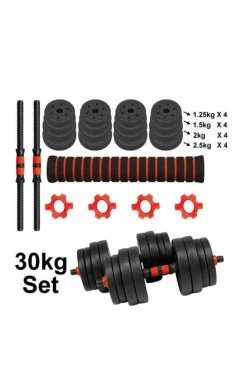 Set Mancuernas 2 En 1 + Barras Musculación -30kg