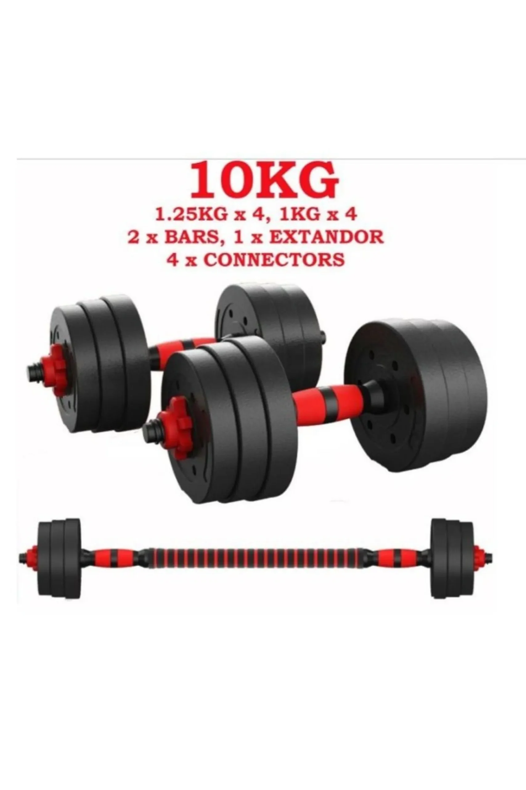 Set Mancuernas 2 En 1 + Barras Musculación -10kg