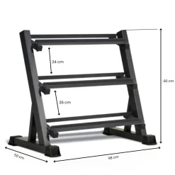 Set Mancuernero + Mancuernas Redondas 2,5kg A 20kg Fitness Tech
