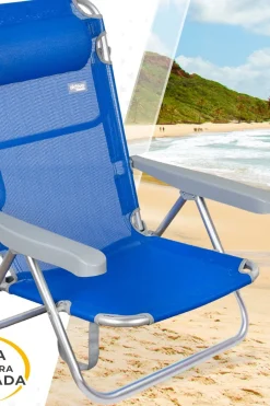 Silla De Playa 5 Posiciones Con Cabezal Aktive