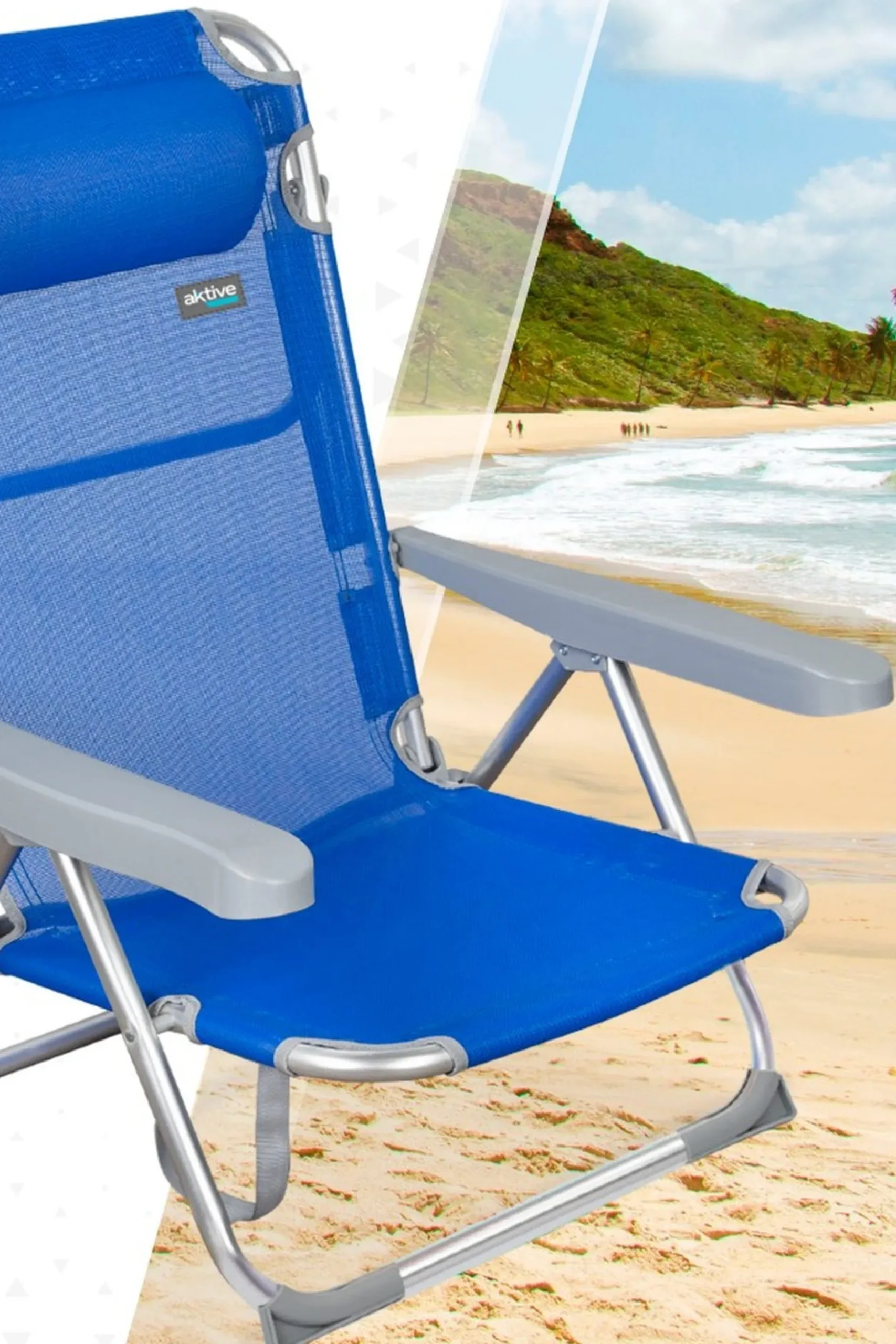 Silla Plegable Alta Multiposición Aluminio Aktive Beach