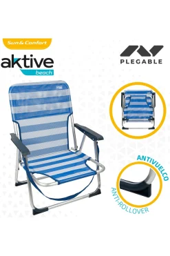 Silla Plegable Fija Aluminio Aktive Beach