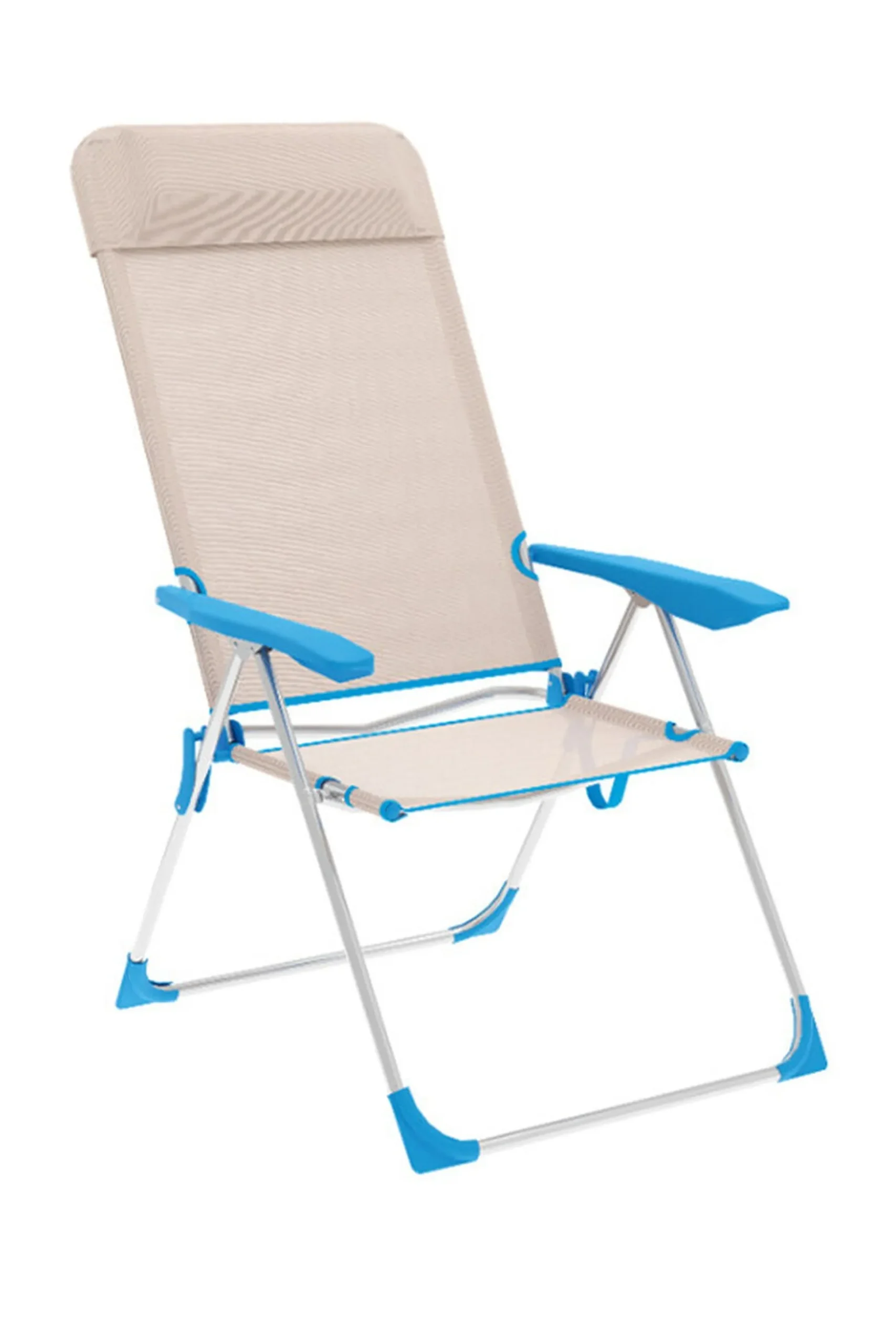 Silla Plegable Marbueno Azul Beige 69 X 109 X 58 CM
