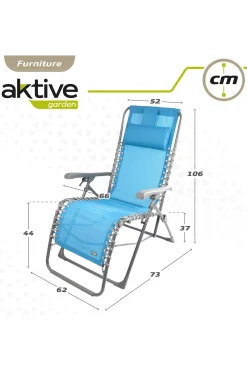 Silla Tumbona Plegable Gravedad Cero C/cojín Aktive