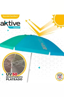 Sombrilla Playa Antiviento 220 CM Con Protección Uv50 Aktive Beach