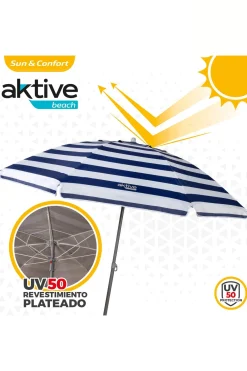 Sombrilla Playa Antiviento 220 CM Con Protección Sola Uv50 Aktive Beach